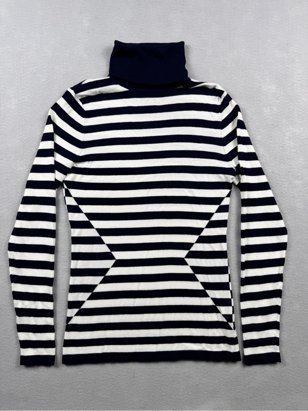 VTG Y2K The Limited Navy White  Striped Turtleneck Women Small Slimming Marine